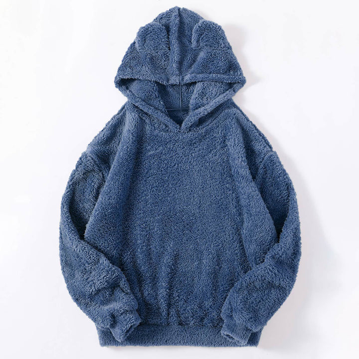 Damen nan kuscheliger Teddy-Hoodie mit Ohren, elastischem Bund und extra weichem Plüsch Echo Archiv