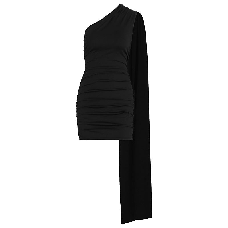 Damen Figurbetontes Kleid mit asymmetrischem Ärmel und elegantem Schnitt Echo Archiv
