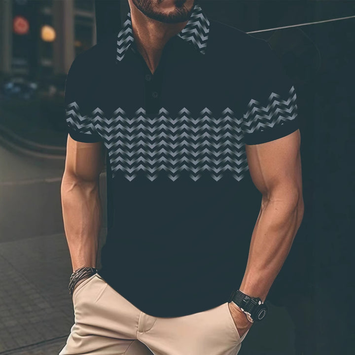Herren Poloshirt mit modernen Musterdetails Echoarchiv