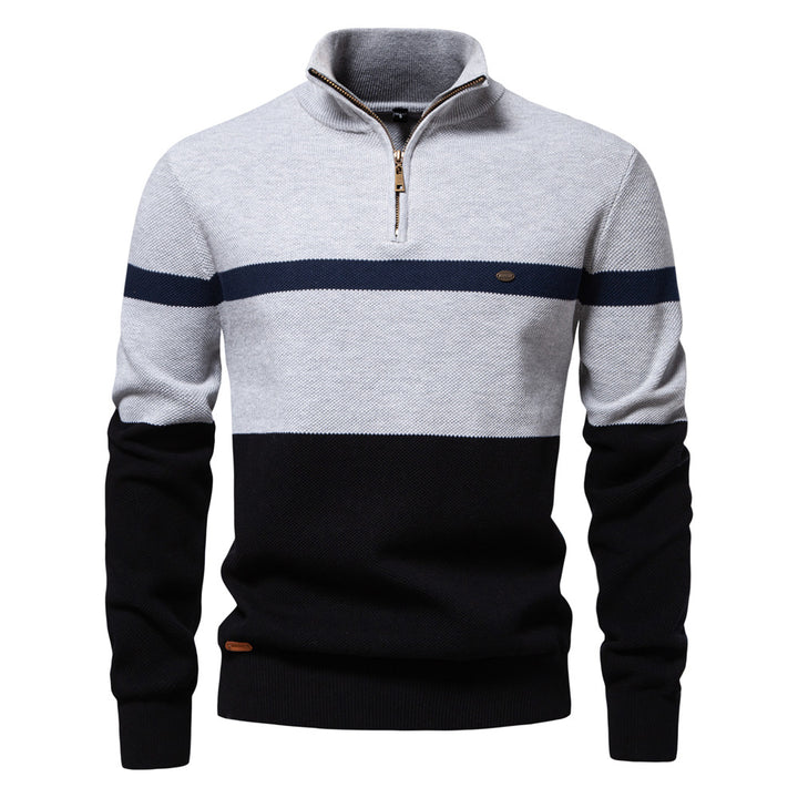 Herren Pullover mit Stehkragen und Zipper Echoarchiv