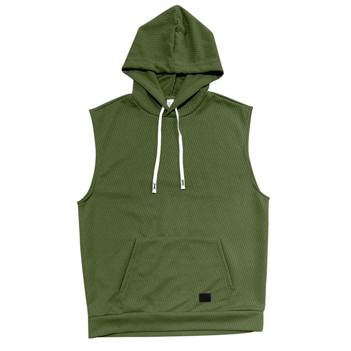 Herren ärmelloses Kapuzenshirt mit strukturiertem Design Echoarchiv