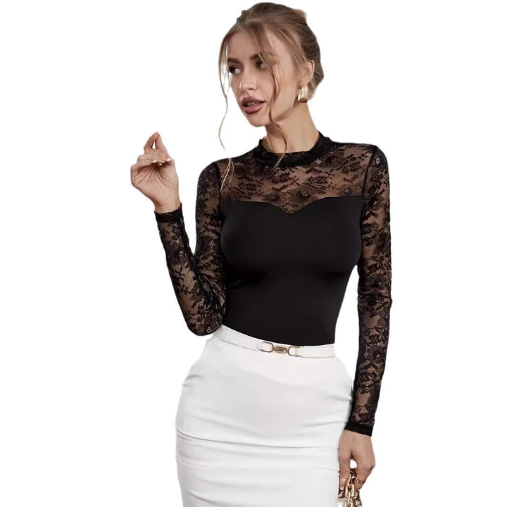 Damen Spitzen Bodysuit mit langärmeligem Design Echoarchiv