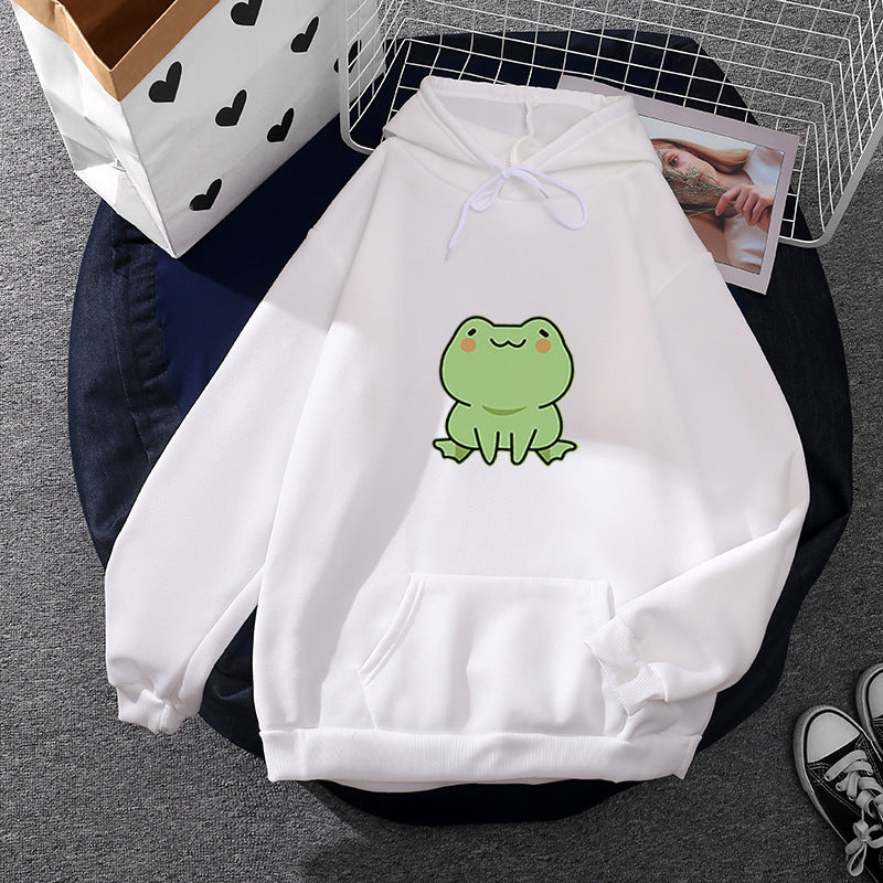 Damen Kapuzenpullover mit Mond‑und‑Wal-Illustration, Oversize-Schnitt und Kängurutasche – Auréline