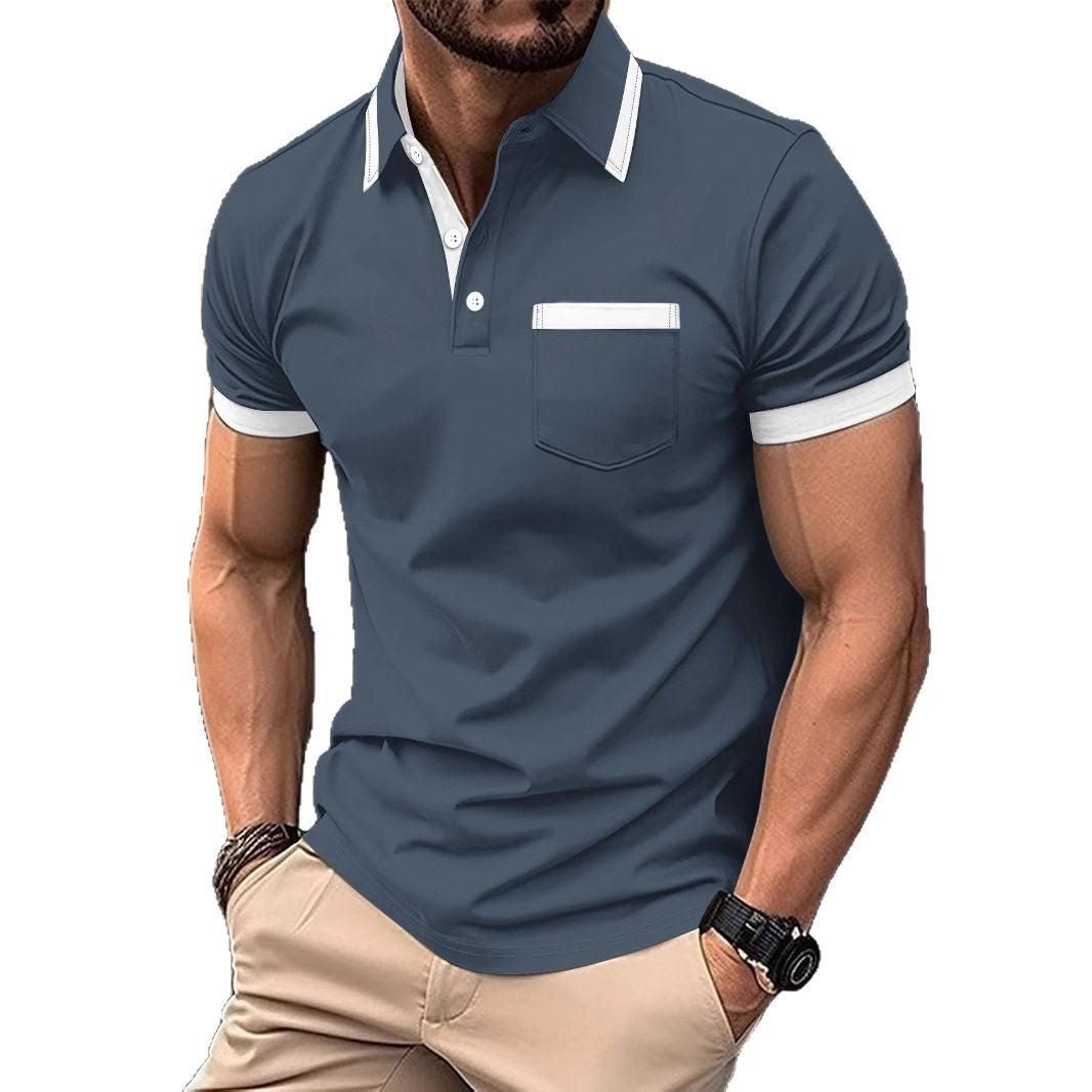 Herren modernes Polo-Shirt mit Kontrastkragen Echoarchiv