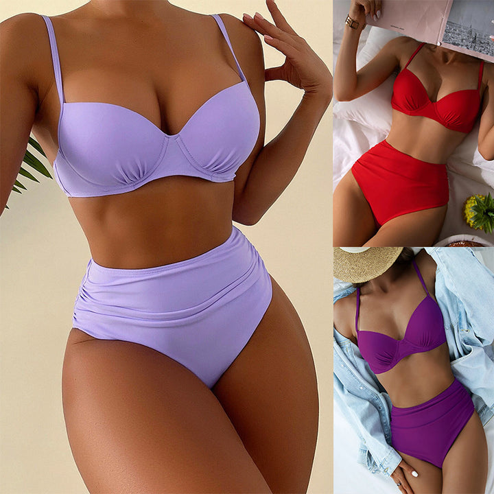 Damen Hochtaillierter Bikini mit gepolstertem Oberteil und verstellbaren Trägern Echo Archiv