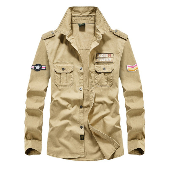 Herren Modische Hemdjacke mit aufgesetzten Taschen Echo Archiv