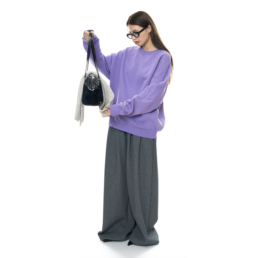 Damen Oversize‑Sweatshirt aus French‑Terry mit überschnittener Schulter und elastischem Saum Echoarchiv