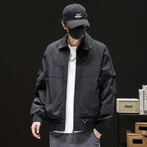 Herren Modische Bomberjacke mit hohem Kragen und praktischen Taschen