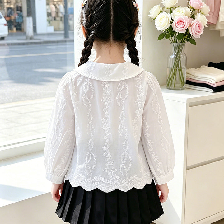 Mädchen elegante Bluse mit floralen Verzierungen Echo Archiv