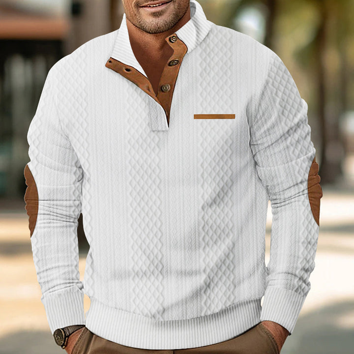 Herren Strickpullover mit strukturiertem Design und Kontrastdetails Echoarchiv