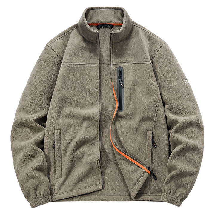Herren Fleecejacke mit windabweisendem Microfleece, verschweißter Brustreißverschlusstasche und elastischen Bündchen – Cavarno