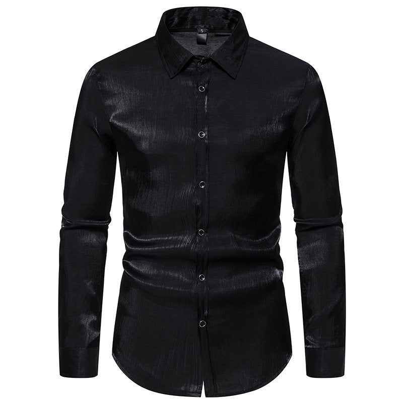 Herren Langarmhemd mit schimmerndem Finish und eleganter Passform Echoarchiv