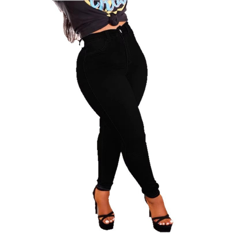 Damen hochgeschnittene figurformende Skinny-Jeans mit schlankmachendem Bund Echo Archiv