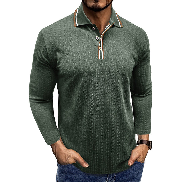 Herren Langarm-Polo mit eleganter Strickstruktur Echoarchiv