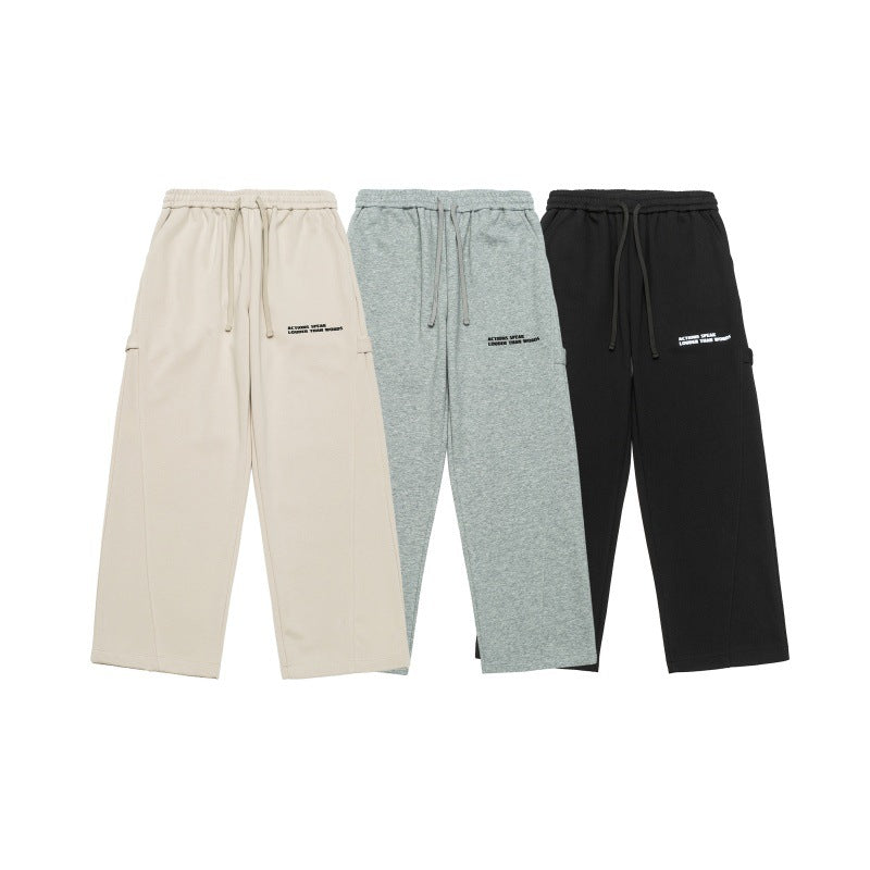 Unisex Weite Cropped-Sweathose im Cargo-Stil mit Tunnelzugbund und aufgesetzten Taschen Echoarchiv