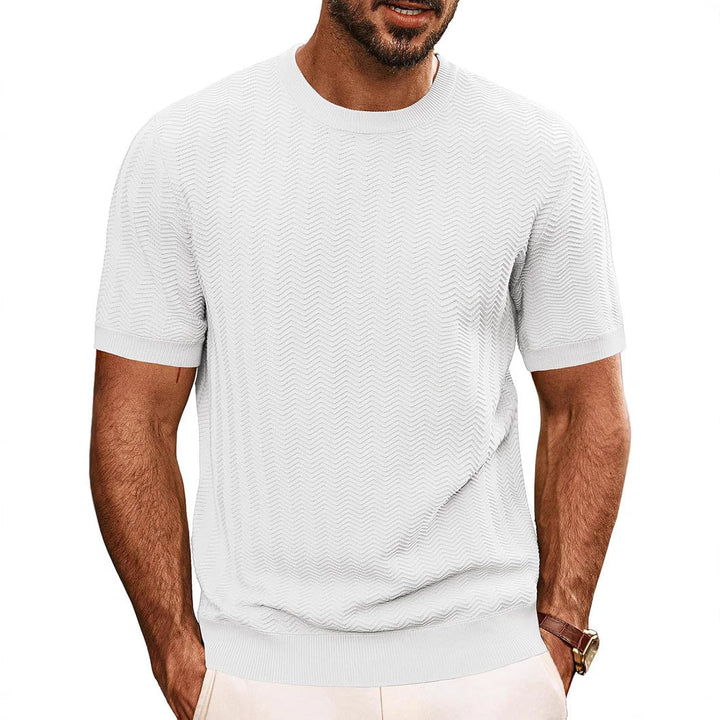 Herren strukturiertes Rundhals T-Shirt Echoarchiv