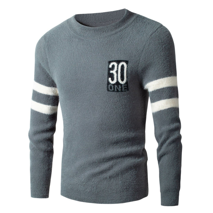 Herren Sportlicher Wollpullover mit strukturiertem Logo Echoarchiv