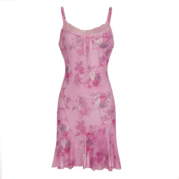 Damen verführerisches Nachthemd mit romantischen Spitzenakzenten und floralem Design Echo Archiv