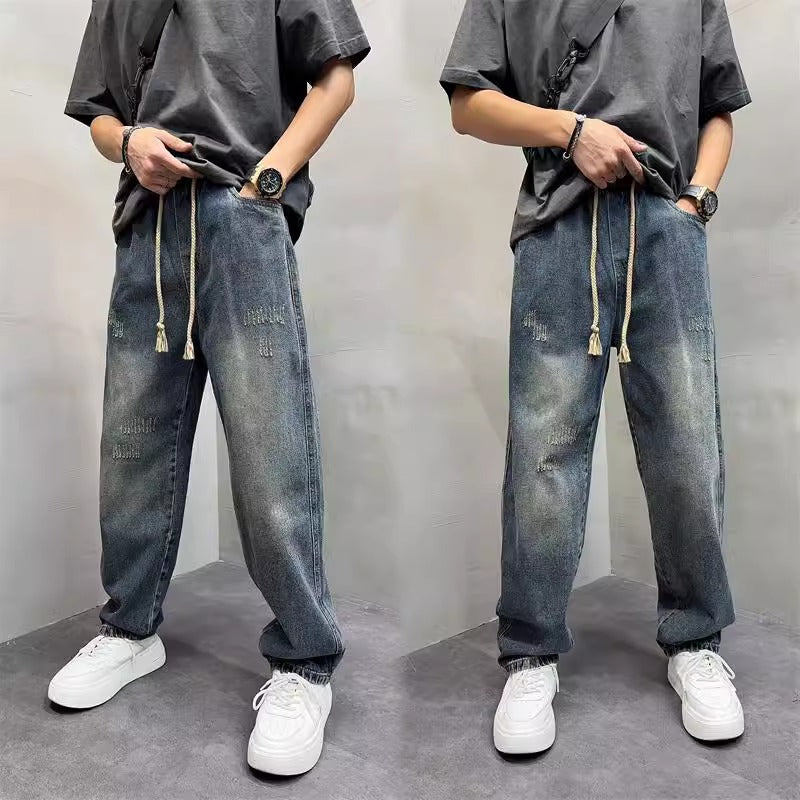 Herren Lässige Distressed Jeans mit weitem Schnitt Echoarchiv
