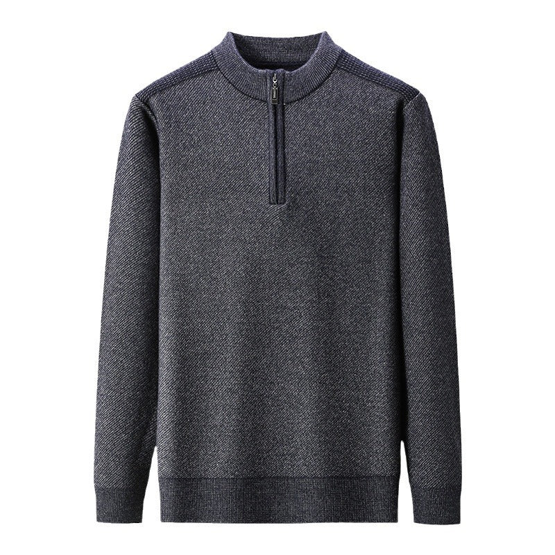 Herren Pullover mit halbem Reißverschluss und strukturiertem Design Echoarchiv