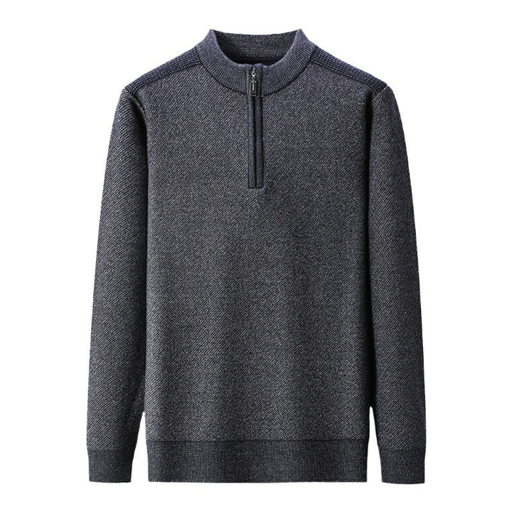 Herren Pullover mit halbem Reißverschluss und strukturiertem Design Echoarchiv