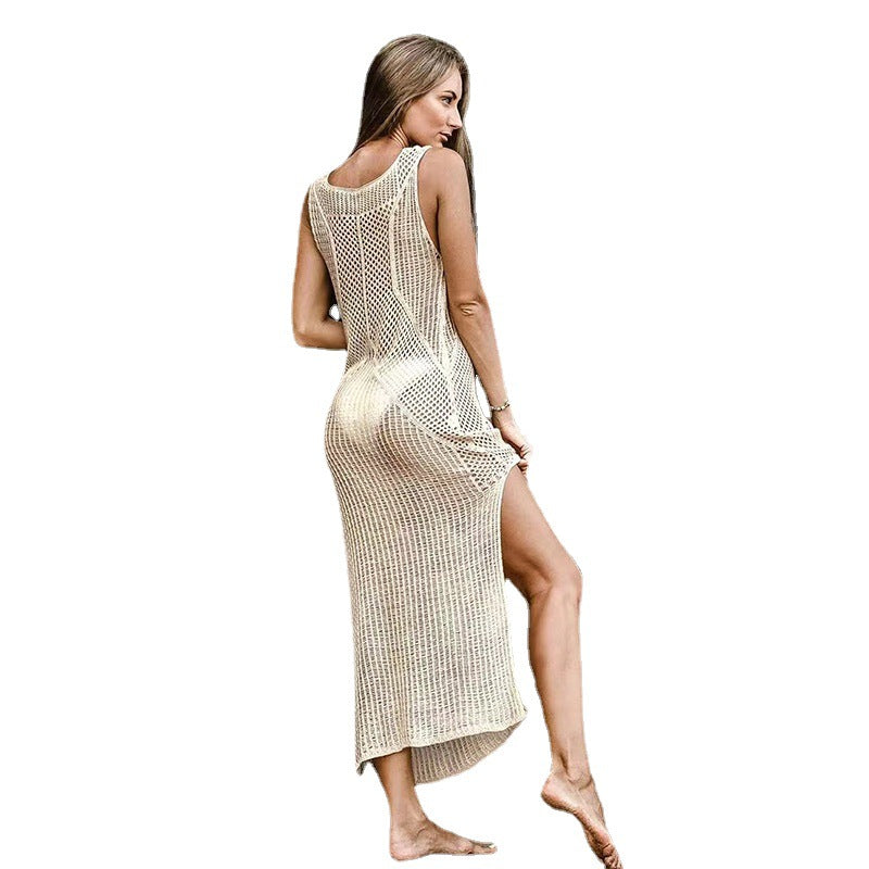 Damen gehäkeltes Maxikleid mit raffiniertem Schnitt Echo Archiv