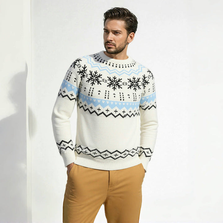 Herren kuscheliger Norweger-Pullover mit Winterdesign Echoarchiv