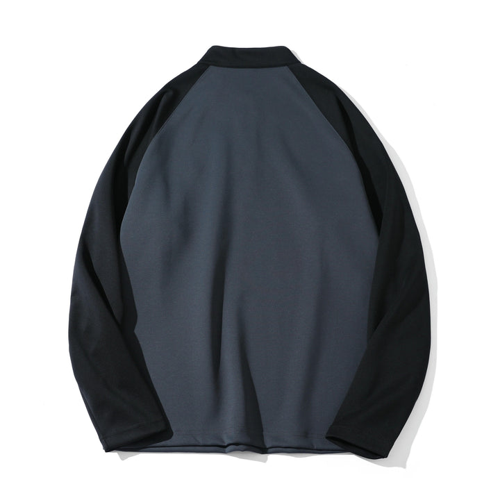 Unisex Funktions-Halbzip-Sweatshirt mit Troyerkragen, Raglanärmeln und minimalistischer Stickerei Echoarchiv