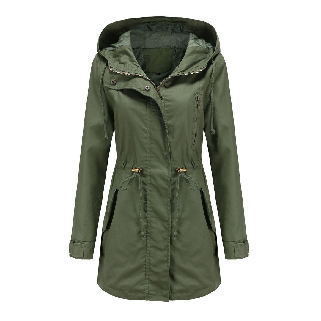 Damen nan leichter Parka mit Kapuze, Kordelzug und verdecktem Reißverschluss Echo Archiv