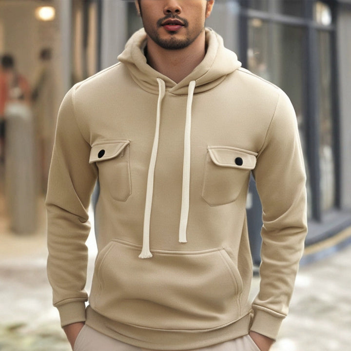 Herren Kapuzenpullover mit praktischen Brusttaschen und strukturierter Oberfläche Echoarchiv