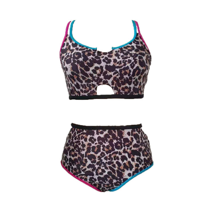 Damen Hochgeschnittener Triangel-Bikini mit modischem Animal-Print und sportlichem Design Echo Archiv
