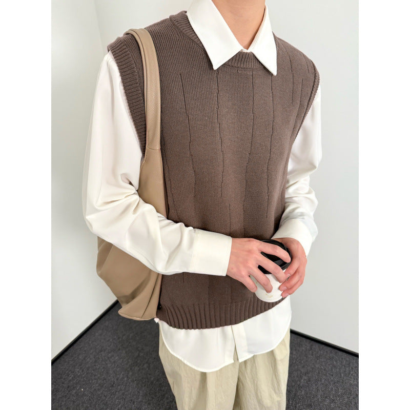 Unisex Stilvoller Strickpullover Ohne Ärmel Echo Archive
