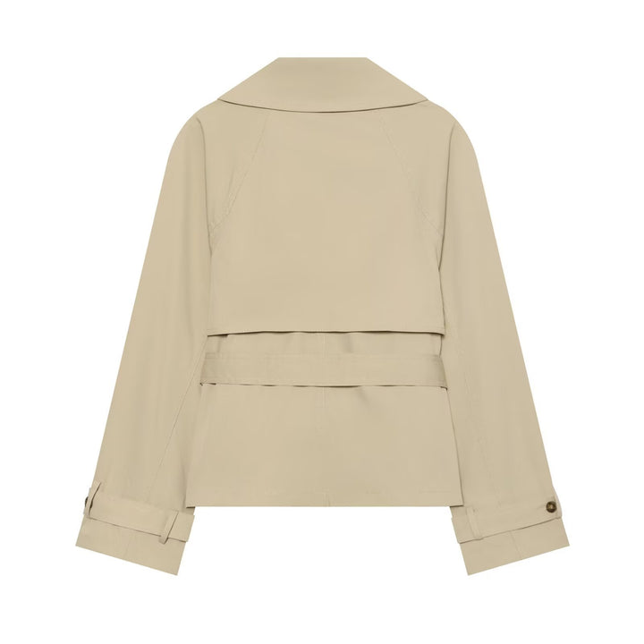 Damen Cropped Trenchjacke im Boxy‑Schnitt mit breitem Revers und Bindegürtel Echo Archiv