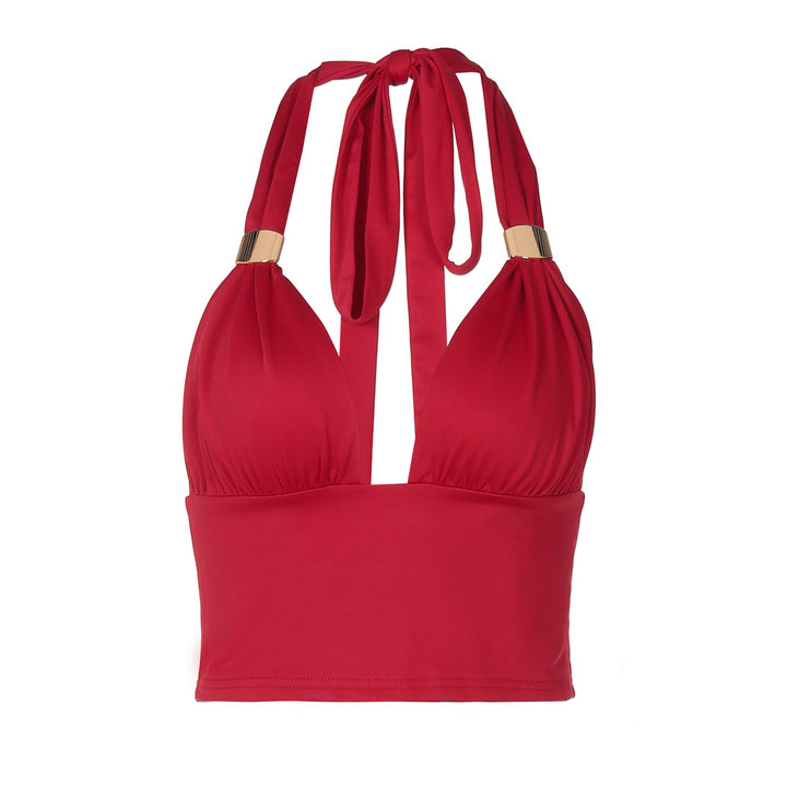 Damen Crop-Top mit tiefem V-Ausschnitt und eleganten Trägerdetails Echo Archiv