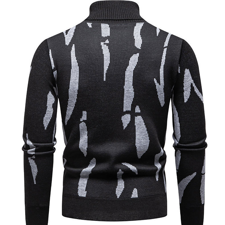 Herren modischer Rollkragenpullover mit auffälligem Muster Echoarchiv