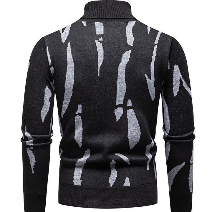 Herren modischer Rollkragenpullover mit auffälligem Muster Echoarchiv