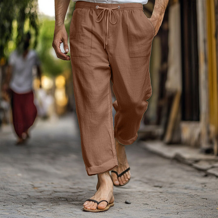 Herren lässige Leinenhose mit praktischen Taschen Echoarchiv