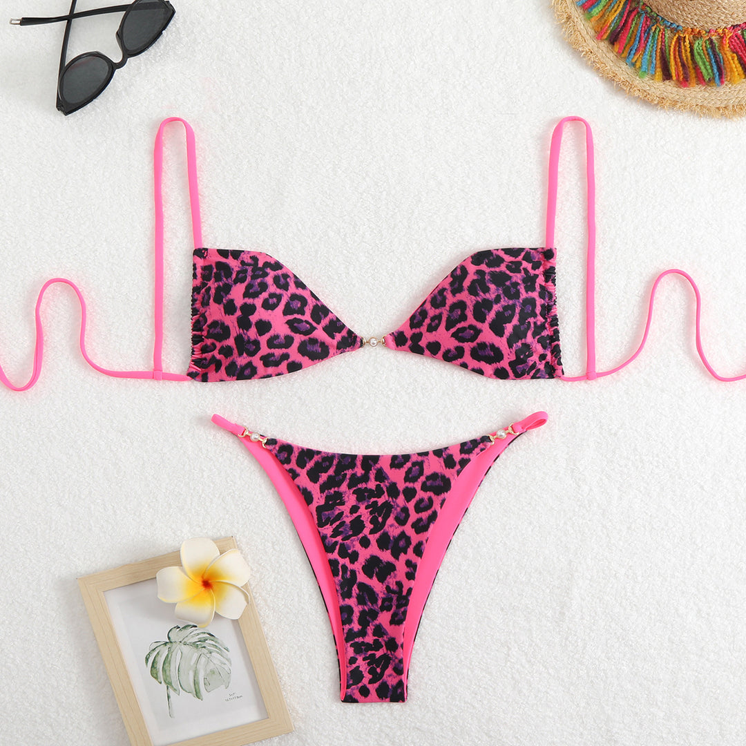 Damen Triangel-Bikini mit verstellbaren Trägern und elegantem Blumendruck Echo Archiv