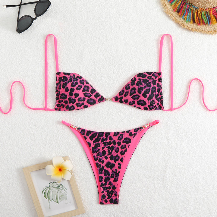 Damen Triangel-Bikini mit verstellbaren Trägern und elegantem Blumendruck Echo Archiv