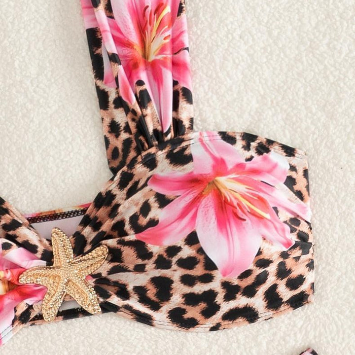 Damen Bikini-Set mit floralem Leopardenmuster Echo Archiv