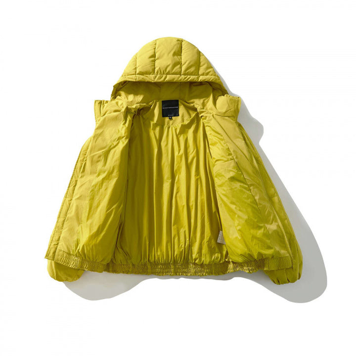 Unisex Weitgeschnittene gesteppte Kapuzenjacke mit Quadratsteppung und elastischem Saum Echo Archiv