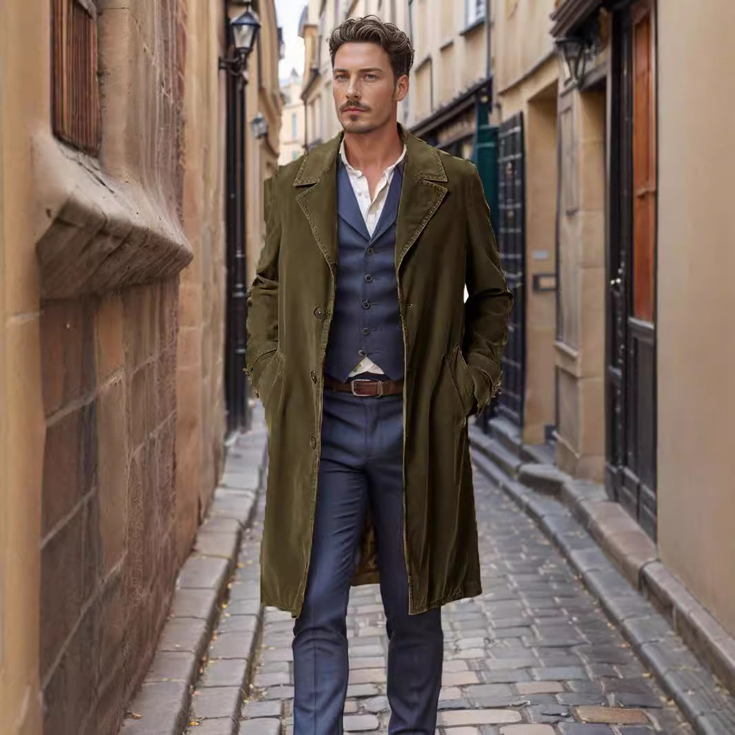 Herren eleganter und stilvoller Wollmantel Echoarchiv