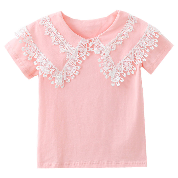 Damen T-Shirt mit Spitzenkragen Echo Archiv