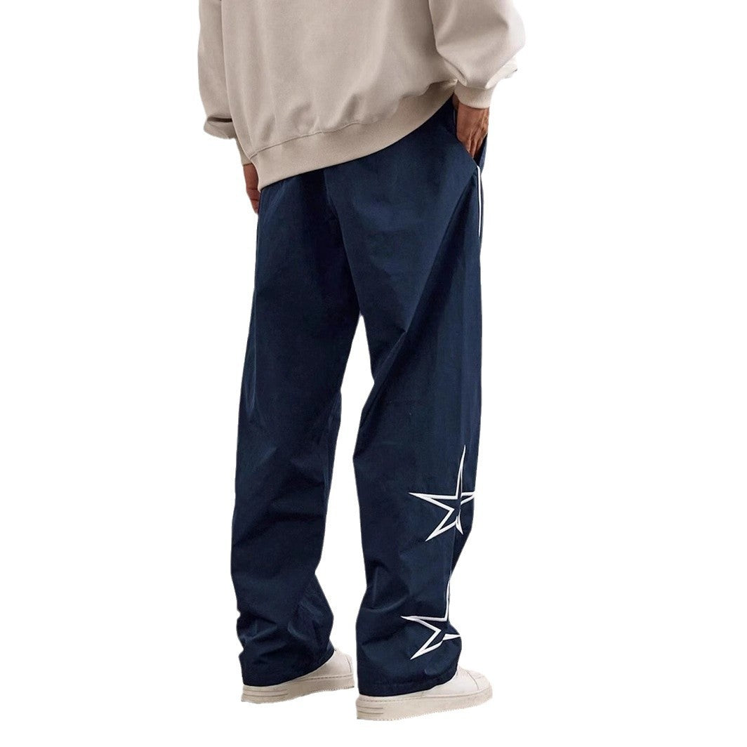 Herren Lockere Cargo-Hose mit stylischen Sternapplikationen Echoarchiv