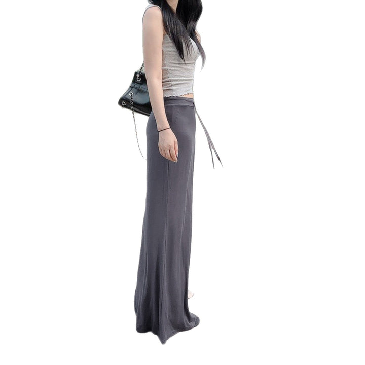 Damen nan Maxirock aus weichem Jersey mit Bindebund, hoher Taille und seitlichen Schlitzen Echo Archiv