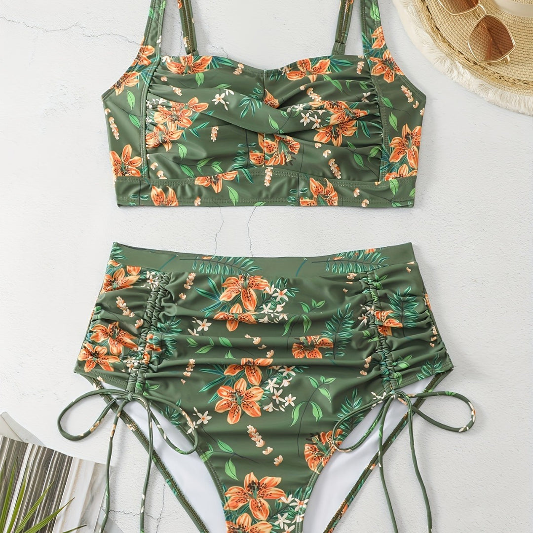 Damen Hochgeschnittener Bikini mit Raffung Echo Archiv