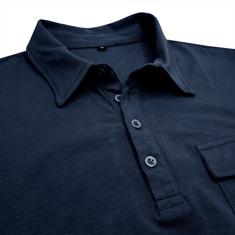 Herren Poloshirt mit modischem Stehkragen und praktischer Brusttasche Echoarchiv