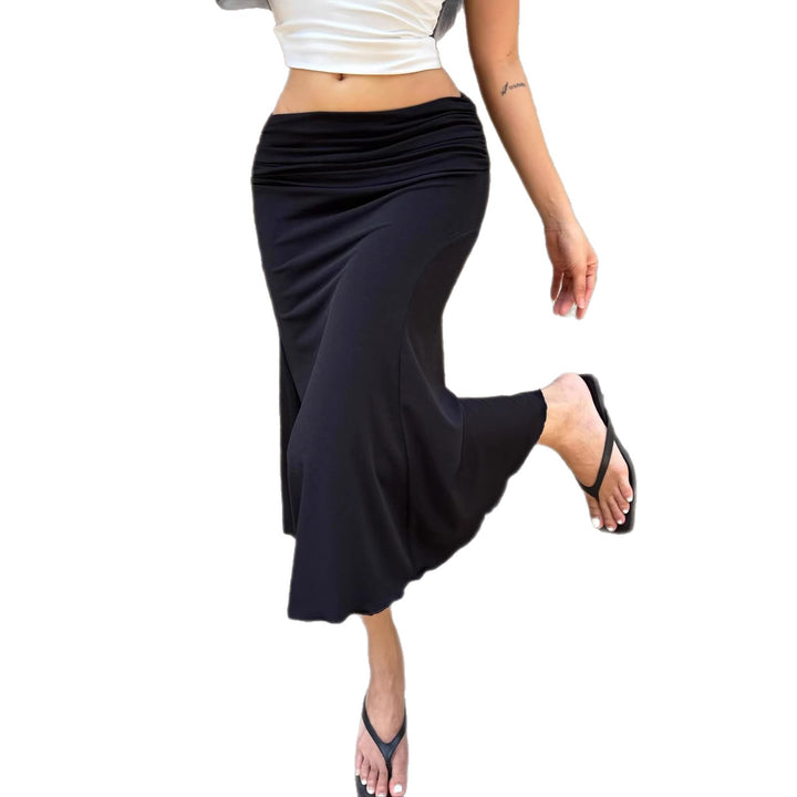 Damen Midirock aus Stretch-Jersey mit gerafftem Bund und A-Linie Echo Archiv
