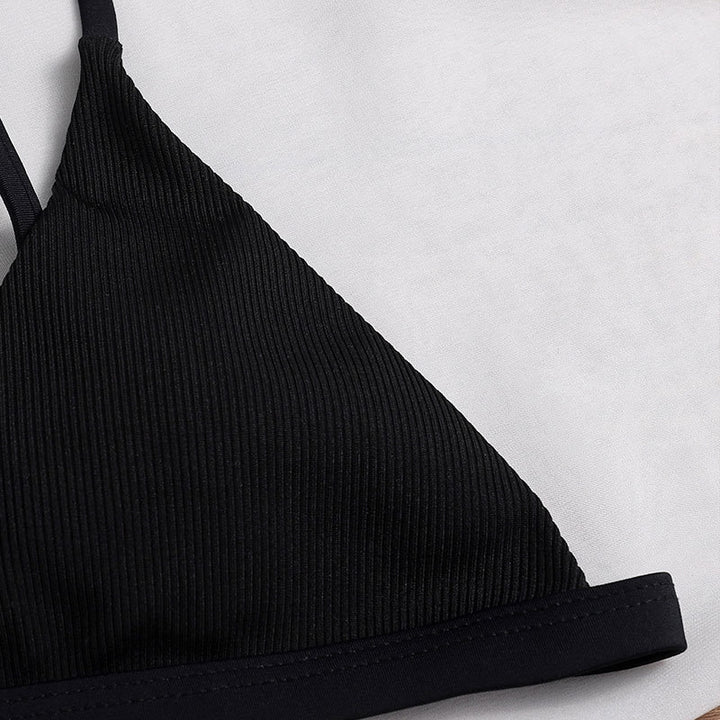 Damen Triangel-Bikinioberteil mit verstellbaren Trägern und glänzendem Material Echo Archiv