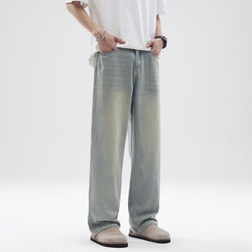 Herren Relaxte Vintage-Denim-Hose im geraden Oversize-Schnitt mit soften Fade-Zonen Echo Archiv